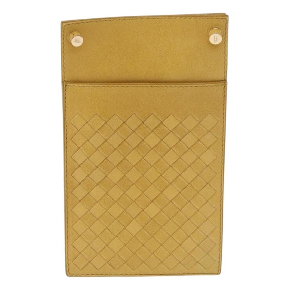Bottega Veneta Intrecciato Shoulder Bag Yellow Gold